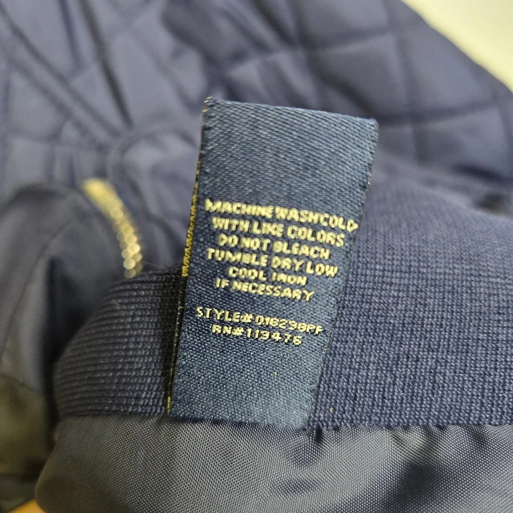U.S. Polo Assn. Quilted Side Knit Moto Jacket, Evening Blue, Women's Size Medium - Picture 6 of 9